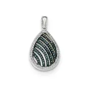 14k White Gold Blue and White Diamond Pendant