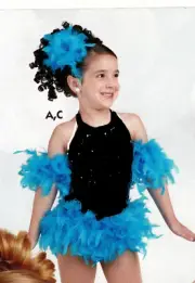 Feathered Skirt andSleeves Headpiece Turquoise blue Girls size small (age 3-5)