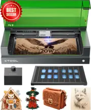 S1 20W Laser Engraver Cutter Machine with Air Assist Honeycomb Bed for Wood Meta