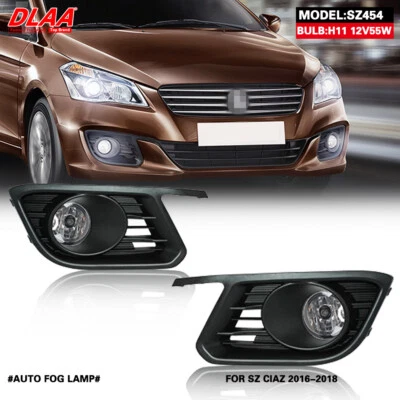 Fog Light Lamp Kit For Suzuki Ciaz 2015 2016 2017 2018 w/Bulb Switch Wire Bezel (for: Suzuki)