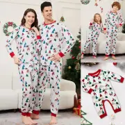 Christmas Family Matching Pyjamas Adult Kids Xmas Elk Tree Nightwear Pajamas Pjs