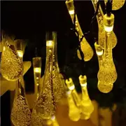 50 LED Raindrop Garden Christmas Solar Fairy String Lights Warm White