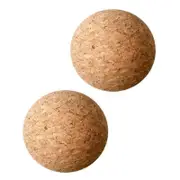 2 Pieces Wooden Cork Ball Wine Stopper, Cork Ball Stopper for Wine Decanter Carafe Bottle Replacement 2.4 Inch/ 6.1 cm wood color