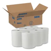 Essential plus Hard Roll Towels 8" X 600 Ft, 1.75" Core Dia, White, 6 Rol