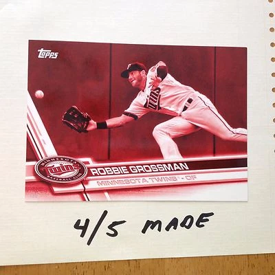 ROBBIE GROSSMAN #MIN-14 Minnesota Twins 4/5 Made 2017 Topps 5X7 Red Version