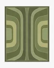 245' x 305' | Machine Washable Runner Rug | Kid & Pet Friendly | Indoor Rug | Jonathan Adler Paradox Green Rug | Ruggable