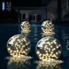 4Pcs Solar Floating Pool Lights 3000K Warm White LED Solar Powered Pool