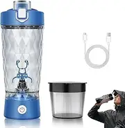 ProBlend One-Touch Shaker – Smooth Protein Mix Anywhere, 22oz, 5 Colors, Electric Protein Shaker Bottle, USB Rechargeable Mixing Cup, Suitable for Gym, Outdoor Climbing, Hikings (Blue)