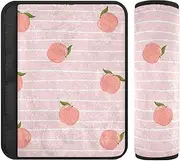 Joitme Stripes Pink Peach Soft Flannel Seatbelt Covers Infant, 4-Pack (2 S & 2 M) - Protects Skin from Scratches