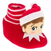 The Elf On The Shelf Toddler Boys Plush Red Christmas Slippers Slipper Shoes 7-8