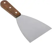 8-Inch Grill Scraper with 4-Inch Wide Blade, Stainless Steel Slant Edge Griddle Scraper with Wooden Handle, Commercial Scraper