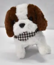 Simulated Electric Puppy Doll Squeaky Walk Tail Wagging Motorized 2 Tone Brown