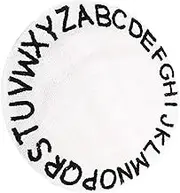 OSOLADY Round Alphabet Rug Non Slip Decorative Floor Mat for Living and Bedroom Cartoon Nordic Style Carpet Washable Area Rug for Home