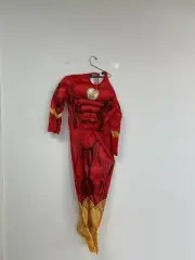 Rubies DC Comics Deluxe Muscle-Chest The Flash Costume, Child Large