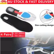 4x Arch Support Shoe Insoles Pain Relief Plantar Fasciitis Orthotic Inserts Pads