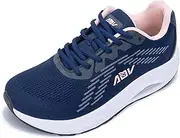 [AOV] Wide Toe Box Shoes Women Arch Support Walking Shoes for Plantar Fasciitis Orthotic Air Tennis Sneakers, Bluepink, 9.5 Wide