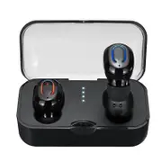 T18S TWS Wireless Earbuds bluetooth 5.0 Earphone Mini Portable Stereo Headphone with Mic for iPhone Xiaomi Huawei BLACK COLOR