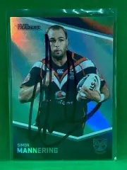 Signed Simon Mannering New Zealand Warriors Autograph on 2014 Traders NRL Card