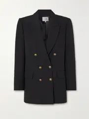 [FRAME] FRAME - Double-breasted Crepe Blazer - Black - US6 US 6 Black