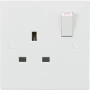 Knightsbridge 13A Switched Socket Double Pole White electric 1 Wall Heat Resist