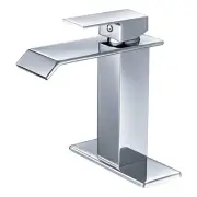 Bathroom Faucet Chrome Modern Waterfall Single Hole Bathroom Sink Faucet Part...