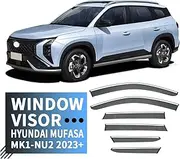 FUWKAIZS Compatible for Hyundai Mufasa NU2 2023+ Visor Window Visor Vent Shades Ventvisor Wind Deflectors Visors Rain Guard Shades Visor(PC stainless-6pcs)