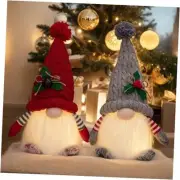 Christmas Gnomes Night Lights, Set of 2 LED Santa Claus Lamps, Xmas Dwarf