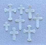 Crosses White_Easter Religious_Die Cut Card making DIY Embellishments_Cardstock