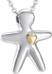 BIAIHQIE Heart Memorial Stainless Steel Cremation Pendants Urn Necklace for Ashes Holder Keepsake Jewelry