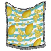 Blue Stripes and Lemon Throws