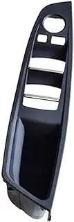 XEDLAMP 4 7PCS Set Right Hand Drive RHD, for BMW, 5 Series F10 F11 520 525 Red Wine Gray Car Interior Door Handle Inner Panel Pull Trim 51417225851 Car seat Adjustment Switch(Black-Panel)