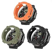 3 Pack Compatible with Amazfit T-Rex Ultra Case, 47mm Armor Skeleton Smart Watch Replacement Cases, Bumper Hollow Screen Protector for Amazfit T-Rex Ultra 47mm (3 Pack A)