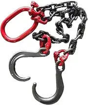 Obstacle car Breakdown Car Trailer Hook - 6T Long Shank J Hook, J Type Hanging Chain Hook, Transport Tow Chain Galvanized Safety Hook For Car Wrecker Recovery Breakdown car(100cm Double Chain+short Ho