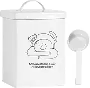 Food Grade Pet Container - 5L Waterproof Snack Storage Bin With Lid And Spoon | Kitchen Storage Accessories With Handle For Countertops, Closet, Pantry, Airtight Dog Cat Food Organizer, Dry Food