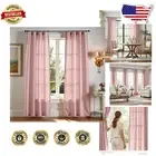 Versatile 84" Light Filtering Linen Blend Curtains in Pink - Ideal for Any Room