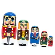 Nutcracker Nesting Doll, 5Pcs Russian Matryoshka Dolls Christmas Multicolor