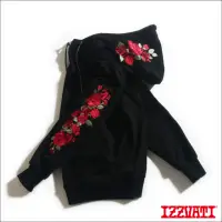 在飛比找momo購物網優惠-【IZZVATI】玫瑰刺繡帽T-黑(品牌LOGO帽T)