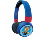 Lexibook HPBT010PA Chase, Marcus Paw Patrol 2-in-1 Bluetooth Headphones Stereo Wireless Wired, Kids Safe for Boys Girls, Foldable, Adjustable, red/Blue