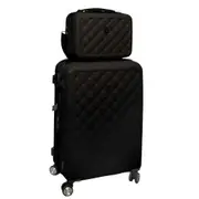 Pierre Cardin 80cm LARGE Hard Shell Case + Beauty Case - Black
