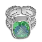 Offerings Sajen 925 Sterling Silver Caribbean Quartz Ring Sz 7