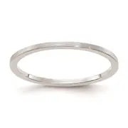14K White Gold 1.2mm Flat Satin Stackable Men's / Ladies Wedding Band Ring