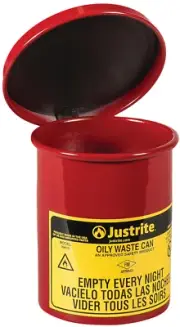 0.45 Gallon Galvanized Steel Mini Countertop Oily Waste Can, 6.5" X 4.6" Metal O