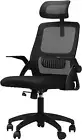 Oikiture Office Chair Home Computer Chairs Black Gaming Chair Mesh Headrest a...