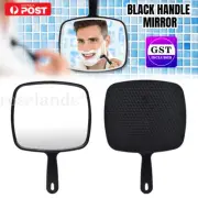 Handheld Mirror Makeup Handle Wide Angle Barber Hairdressing Mirror Square