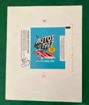 1977 Topps Autos of 1977 Card Wrapper Proof. From the Topps Vault. Includes COA
