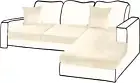 Couch Covers for 2 Cushion Couch Sofa and 1 Chaise Lounge Cover Velvet Sectional