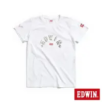 在飛比找momo購物網優惠-【EDWIN】女裝 紅標金屬字LOGO短袖T恤(米白色)