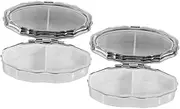 2pcs Box Travel Medication Cases Case for Travel Silver Iron Cases Reusable Travel Medication Organizer
