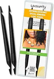Locsanity Interlocking Tool for Locs - Dual-Ended Metal Dreadlock Crochet Needle - Sisterlock Retightening Tool, Loc Maintenance - Hair Styling Dreads, Microlocks, Small/Medium Locs