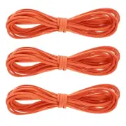 3Pcs Faux Suede Leather String, 4.4 Yards 3mm Flat Suede Cord, Light Orange